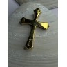 925 Sterling Silver Gold Plated Cz Cross Pendant Length 1.45 inch