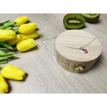 925 Sterling Silver Morganite & CZ Chain With Pendant