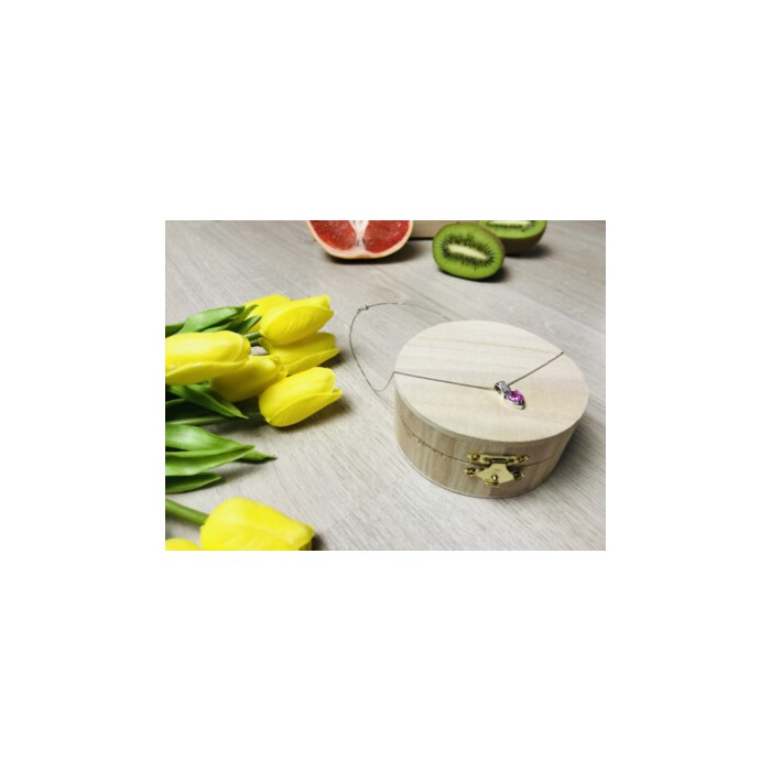 925 Sterling Silver Morganite & CZ Chain With Pendant