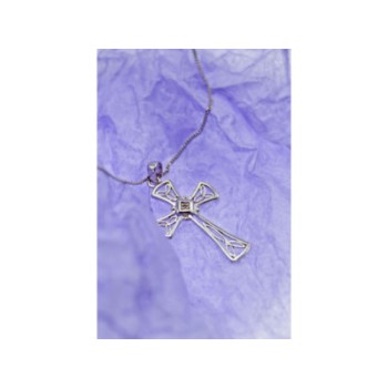 925 Sterling Silver Diamond Chain With Cross