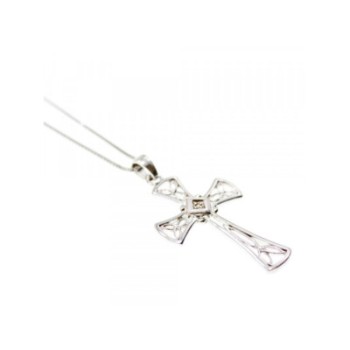 925 Sterling Silver Diamond Chain With Cross