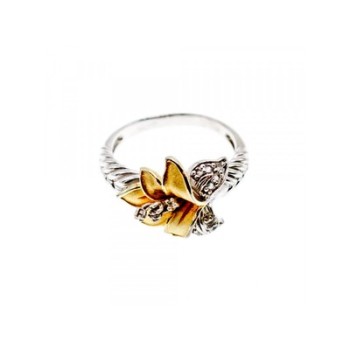 925 Sterling Silver Gold Plated CZ 