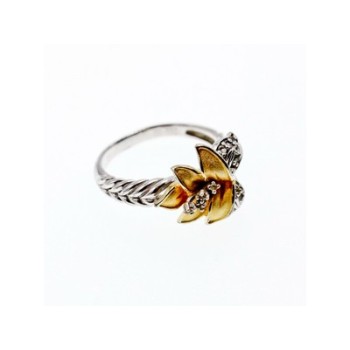925 Sterling Silver Gold Plated CZ 