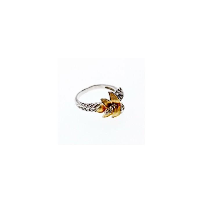 925 Sterling Silver Gold Plated CZ 