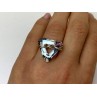 925 Sterling Silver Multicolor Jewelry Glass Ring Size 6.5 Italy