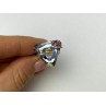 925 Sterling Silver Multicolor Jewelry Glass Ring Size 6.5 Italy