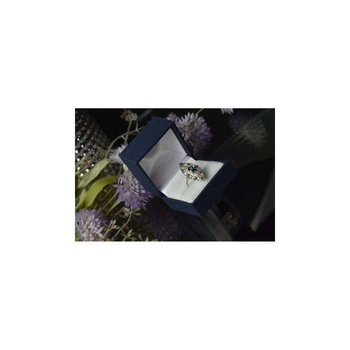 925 Sterling Silver Aquamarine & Colorless Quartz Ring Size 7.25