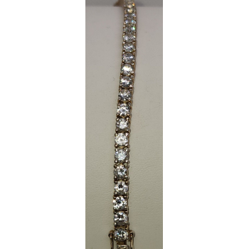 925 STERLING SILVER VERMEIL GOSHENITE BRACELET SIZE 7.5 IN