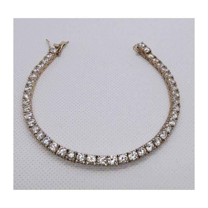 925 STERLING SILVER VERMEIL GOSHENITE BRACELET SIZE 7.5 IN