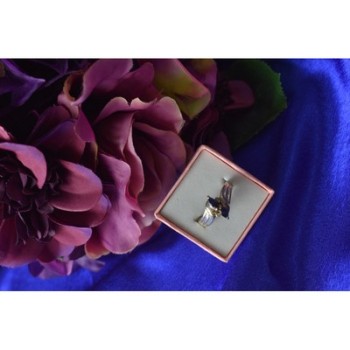 925 Sterling Silver Blue Spinel & CZ Ring Size 8