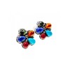 925 STERLING SILVER MULTICOLOR JASPER STUD EARRINGS