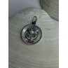 M&M 925 Sterling Silver Good Luck Pearl & Larimar Pendant Length 1.10 inch