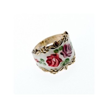 Vintage 925 Sterling Silver Enamel Ring Size 8