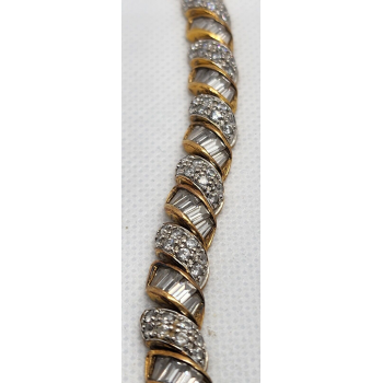 925 STERLING SILVER VERMEIL CZ BRACELET SIZE 7.15 IN