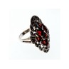 Vintage 925 Sterling Silver Garnet & Marcasites Ring Size 6.5