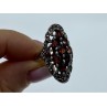 Vintage 925 Sterling Silver Garnet & Marcasites Ring Size 6.5