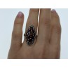 Vintage 925 Sterling Silver Garnet & Marcasites Ring Size 6.5