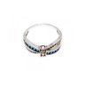 925 Sterling Silver Blue & White Spinel Ring Size 9.5