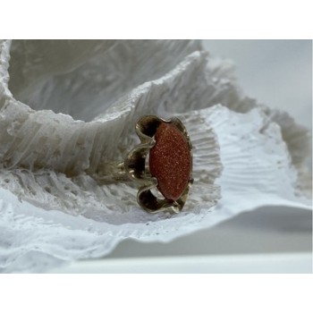 Vintage 925 Sterling Silver Aventurine Ring Size 6