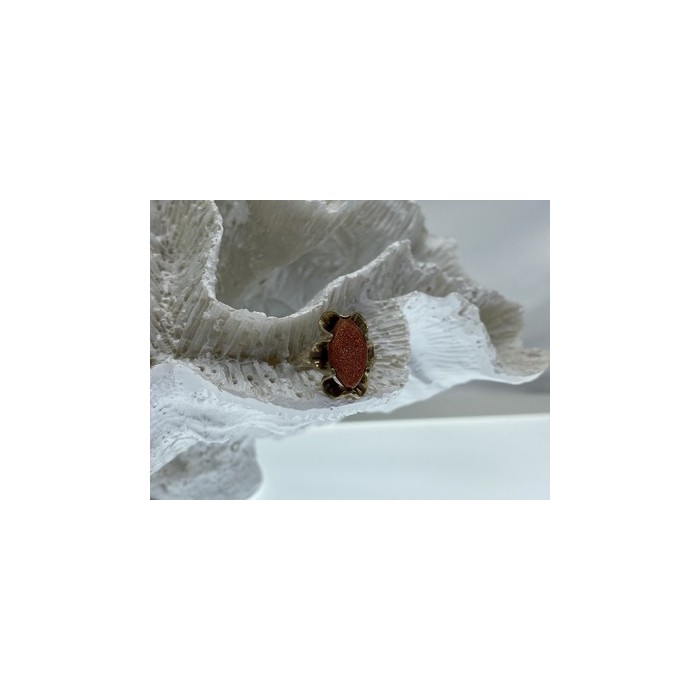 Vintage 925 Sterling Silver Aventurine Ring Size 6