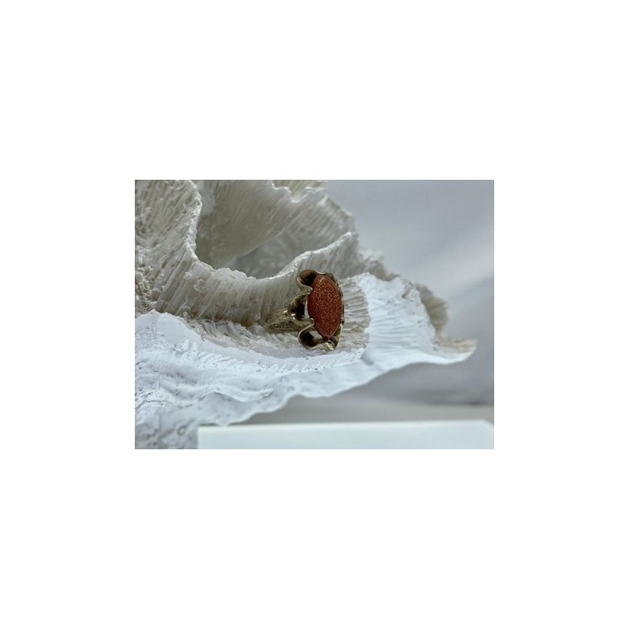 Vintage 925 Sterling Silver Aventurine Ring Size 6