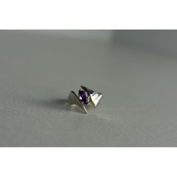 925 Sterling Silver Amethyst Ring Size 6.75