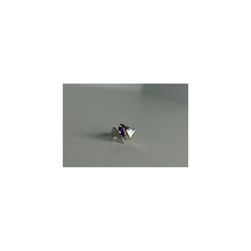 925 Sterling Silver Amethyst Ring Size 6.75