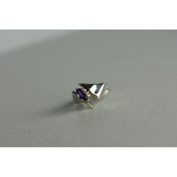 925 Sterling Silver Amethyst Ring Size 6.75