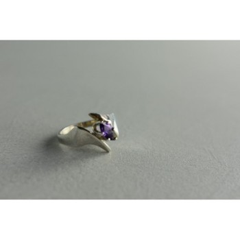925 Sterling Silver Amethyst Ring Size 6.75