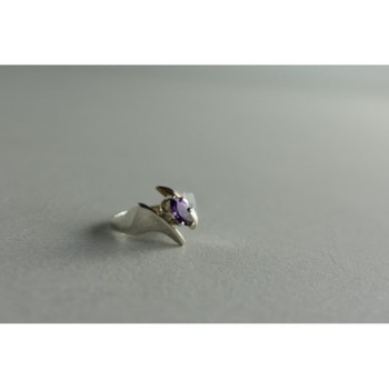 925 Sterling Silver Amethyst Ring Size 6.75