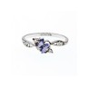 925 Sterling Silver Tanzanite & CZ Ring Size 8