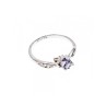 925 Sterling Silver Tanzanite & CZ Ring Size 8