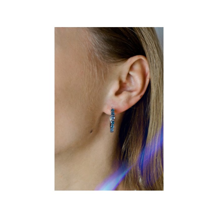 925 Sterling Silver Aquamarine Earrings