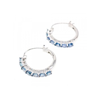 925 Sterling Silver Aquamarine Earrings