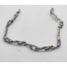 925 STERLING SILVER BLUE SAPPHIRES BRACELET SIZE 7.25 IN