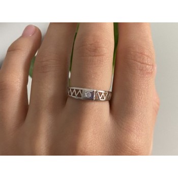 925 Sterling Silver CZ Band Ring Size 8