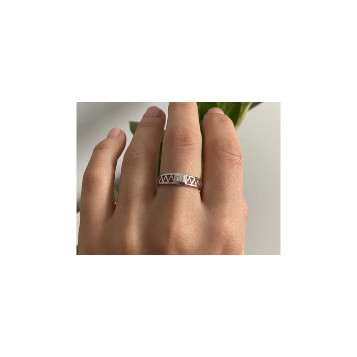 925 Sterling Silver CZ Band Ring Size 8