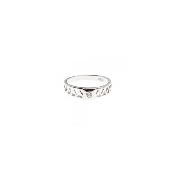 925 Sterling Silver CZ Band Ring Size 8