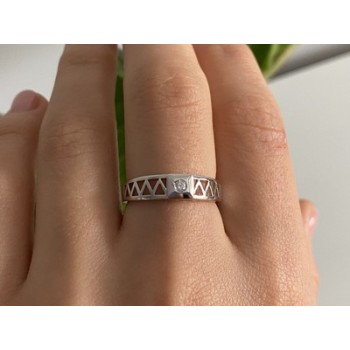 925 Sterling Silver CZ Band Ring Size 8