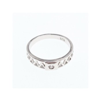 925 Sterling Silver CZ Band Ring Size 8