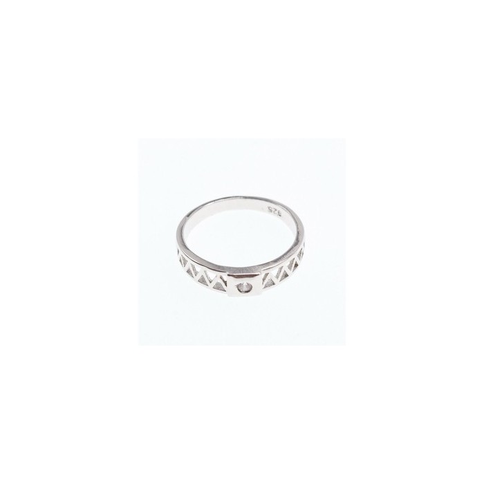 925 Sterling Silver CZ Band Ring Size 8