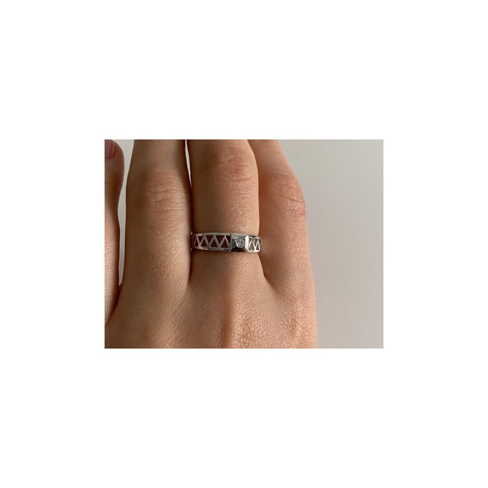 925 Sterling Silver CZ Band Ring Size 8