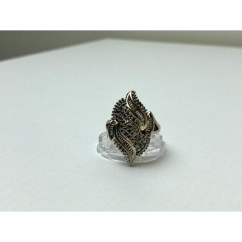 925 Sterling Silver Gold Plated Ring Size 7