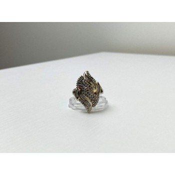 925 Sterling Silver Gold Plated Ring Size 7