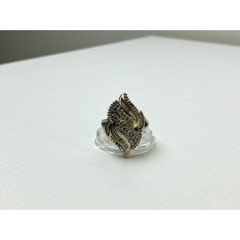 925 Sterling Silver Gold Plated Ring Size 7