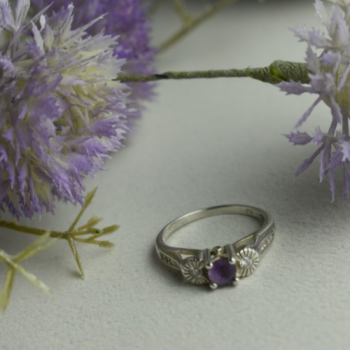 Avon 925 Sterling Silver Tourmaline & CZ Ring Size 9