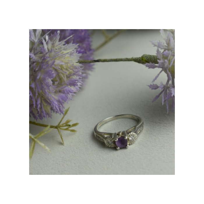 Avon 925 Sterling Silver Tourmaline & CZ Ring Size 9