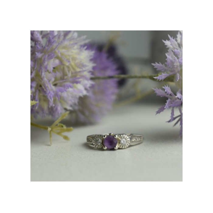 Avon 925 Sterling Silver Tourmaline & CZ Ring Size 9