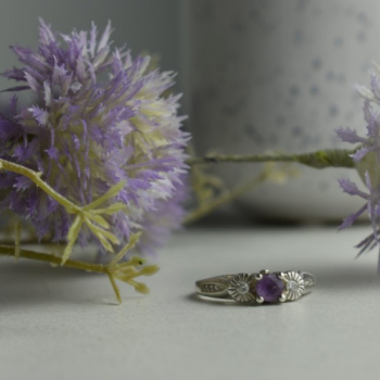 Avon 925 Sterling Silver Tourmaline & CZ Ring Size 9