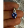 925 Sterling Silver Gold Plated Tanzanite Pendant Length 0.80 Inch